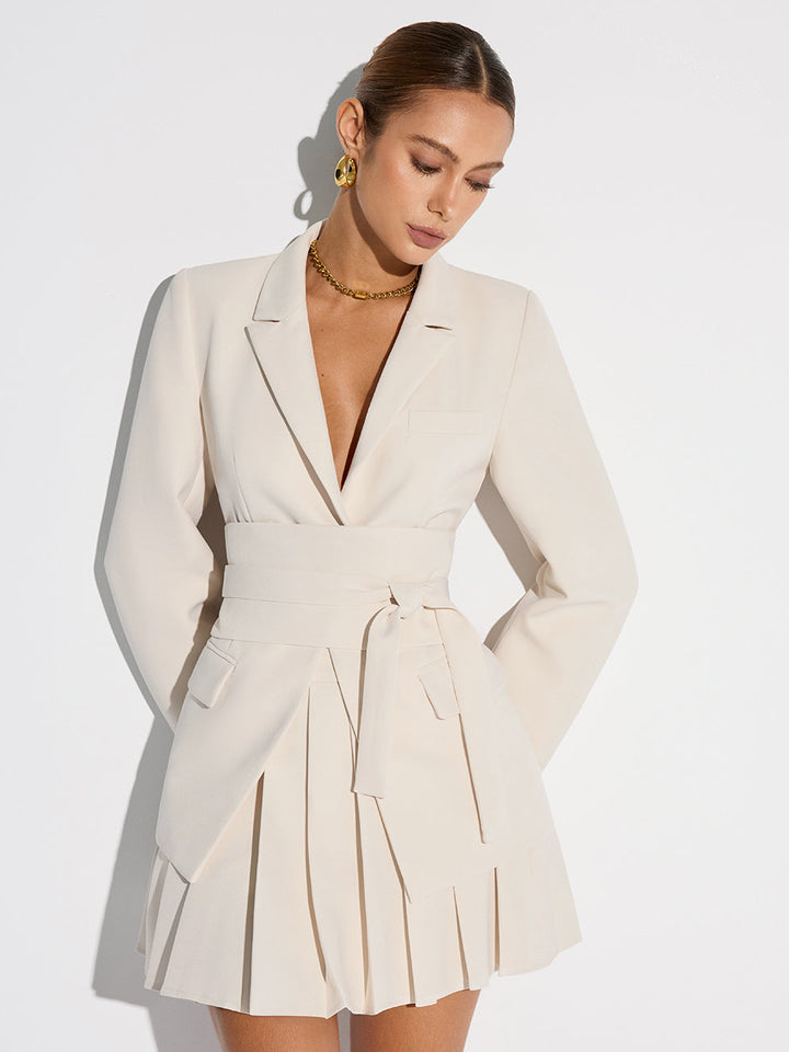 Belted Cinched Waist Blazer