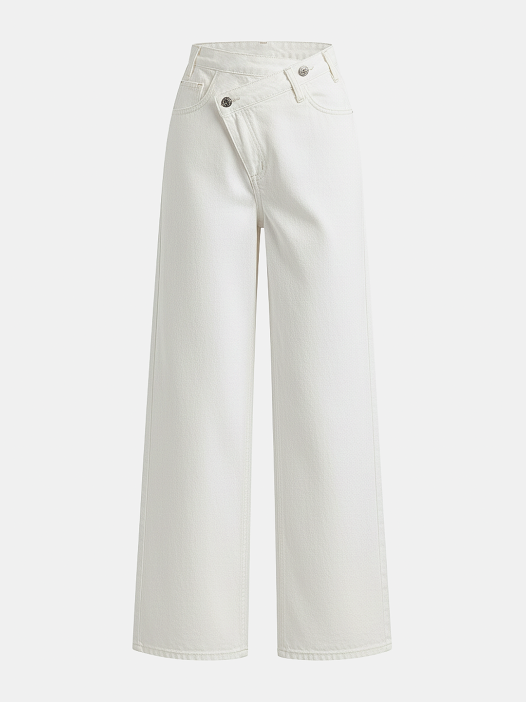 Asymmetric Waist Wide-Leg Jeans